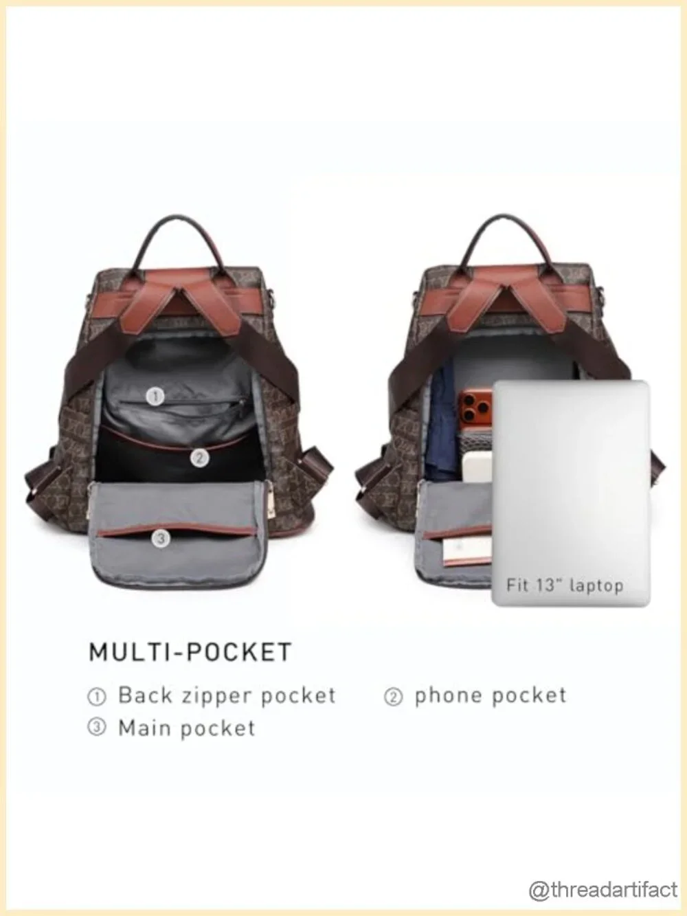 Fashion Backpack Purse Anti-Theft Rucksack Travel Shoulder Bag Handbag Faux